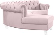 Modular curved large living room pink velvet sectional by Meridian additional picture 2