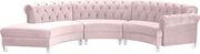 Modular curved large living room pink velvet sectional by Meridian additional picture 5