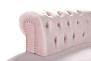 Modular curved large living room pink velvet sectional by Meridian additional picture 6
