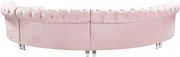 Modular curved large living room pink velvet sectional by Meridian additional picture 7
