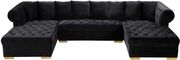 2-chaise 3pcs sectional in black velvet by Meridian additional picture 11