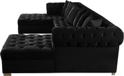 2-chaise 3pcs sectional in black velvet by Meridian additional picture 3