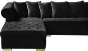 2-chaise 3pcs sectional in black velvet by Meridian additional picture 6