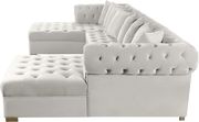 2-chaise 3pcs sectional in cream velvet by Meridian additional picture 4