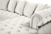 2-chaise 3pcs sectional in cream velvet by Meridian additional picture 5