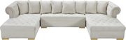 2-chaise 3pcs sectional in cream velvet by Meridian additional picture 8