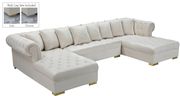 2-chaise 3pcs sectional in cream velvet by Meridian additional picture 9