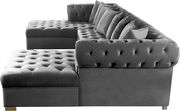 2-chaise 3pcs sectional in gray velvet by Meridian additional picture 4