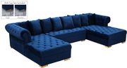 2-chaise 3pcs sectional in navy velvet by Meridian additional picture 7