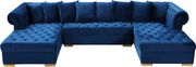 2-chaise 3pcs sectional in navy velvet by Meridian additional picture 8