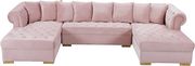 2-chaise 3pcs sectional in pink velvet by Meridian additional picture 7