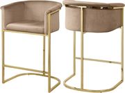 Beige velvet contemporary bar stool by Meridian additional picture 2
