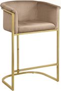 Beige velvet contemporary bar stool by Meridian additional picture 5
