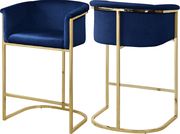 Navy velvet contemporary bar stool by Meridian additional picture 2