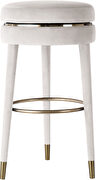 Contemporary swivel cream velvet / gold bar stool by Meridian additional picture 2