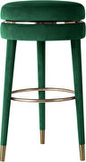 Contemporary swivel green velvet / gold bar stool by Meridian additional picture 2