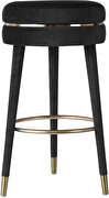 Velvet fabric / gold legs contemporary bar stool by Meridian additional picture 2