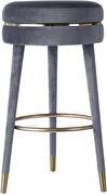 Velvet fabric / gold legs contemporary bar stool by Meridian additional picture 2