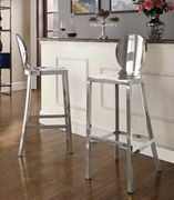 Silver chrome metal contemporary bar stool by Meridian additional picture 2