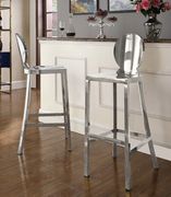 Silver chrome metal contemporary bar stool additional photo 2 of 4