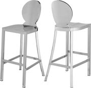 Silver chrome metal contemporary bar stool additional photo 3 of 4