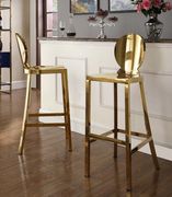 Golden chrome contemporary bar stool by Meridian additional picture 2