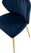 Velvet upholstery contemporary dining chair w/ gold legs by Meridian additional picture 2