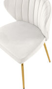 Velvet upholstery contemporary dining chair w/ gold legs by Meridian additional picture 3