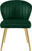 Velvet upholstery contemporary dining chair w/ gold legs by Meridian additional picture 4
