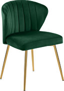Velvet upholstery contemporary dining chair w/ gold legs by Meridian additional picture 5