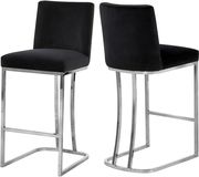 Black velvet / chrome frame bar stool by Meridian additional picture 3