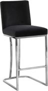 Black velvet / chrome frame bar stool by Meridian additional picture 5
