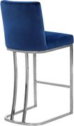 Blue velvet / chrome frame bar stool additional photo 4 of 4