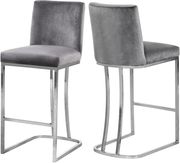 Gray velvet / chrome frame bar stool by Meridian additional picture 3
