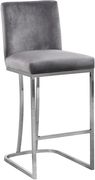 Gray velvet / chrome frame bar stool by Meridian additional picture 5