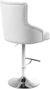 White velvet tufted adjustable height bar stool by Meridian additional picture 4