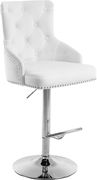 White velvet tufted adjustable height bar stool by Meridian additional picture 5