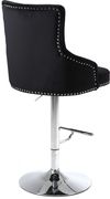 Black velvet tufted adjustable height bar stool by Meridian additional picture 5