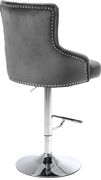 Gray velvet tufted adjustable height bar stool by Meridian additional picture 4