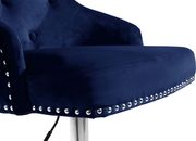 Navy velvet tufted adjustable height bar stool by Meridian additional picture 2
