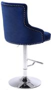 Navy velvet tufted adjustable height bar stool by Meridian additional picture 5