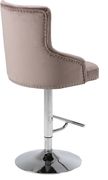Pink velvet tufted adjustable height bar stool by Meridian additional picture 4