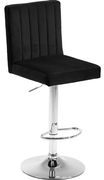 Adjustable height modern bar stool in black velvet by Meridian additional picture 4