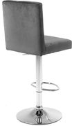 Adjustable height modern bar stool in gray velvet by Meridian additional picture 6