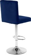 Adjustable height modern bar stool in navy velvet by Meridian additional picture 5