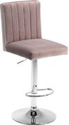 Adjustable height modern bar stool in pink velvet by Meridian additional picture 4