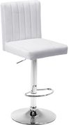 Adjustable height modern bar stool in white velvet by Meridian additional picture 3