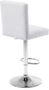 Adjustable height modern bar stool in white velvet by Meridian additional picture 4