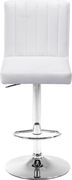 Adjustable height modern bar stool in white velvet by Meridian additional picture 5