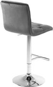 Elegant tufted gray velvet bar stool by Meridian additional picture 5